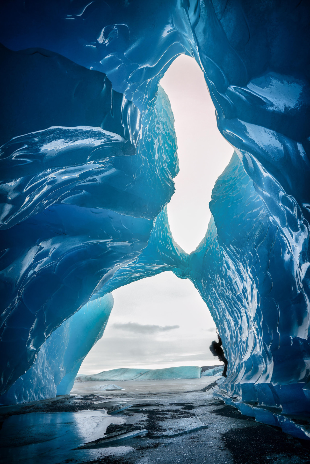 Winter landscape during the Iceland bivouac